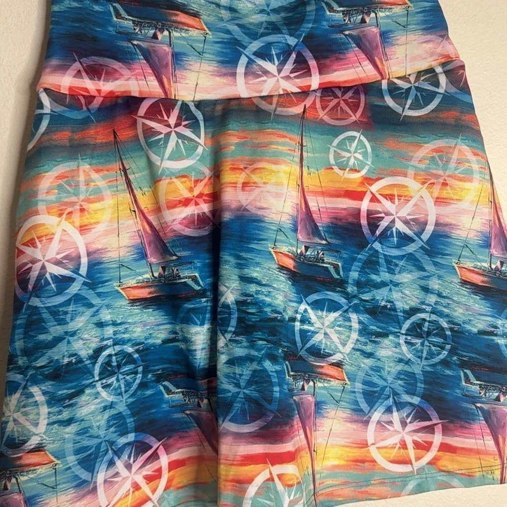 Rejane Monetti Women's Sailboat Compass Print Skort XS